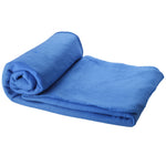 Branded Huggy fleece plaid blanket with carry pouch