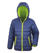 Result Core Kids Padded Jacket Navy/Lime Green