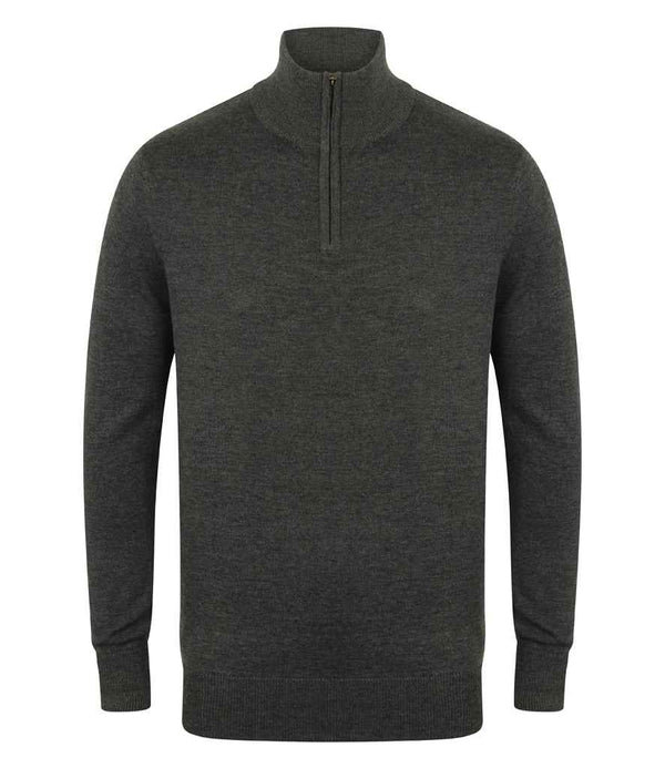 Henbury Zip Neck Sweater