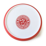 Disk Coaster Round White plastic coaster with trim