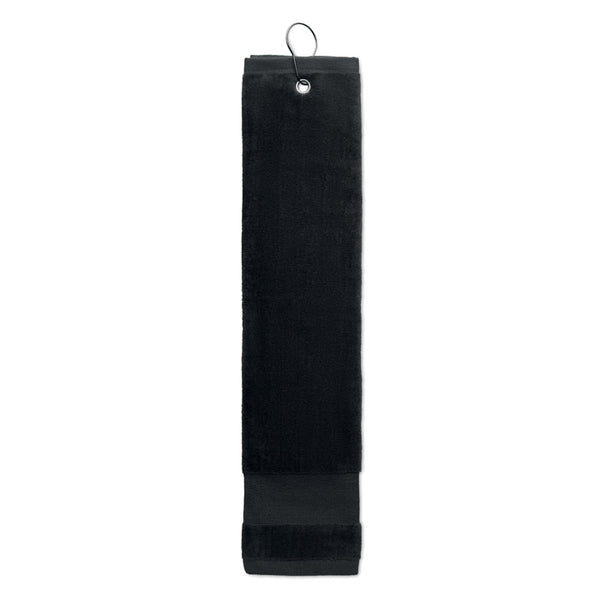 Branded Cotton golf towel with hanger