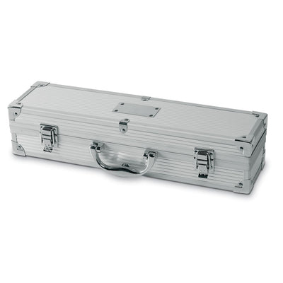 Branded 3 BBQ tools in aluminium case