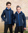 Result Core Kids TX Performance Hooded Soft Shell Jacket Navy/Royal Blue