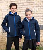 Result Core Kids TX Performance Hooded Soft Shell Jacket Navy/Royal Blue