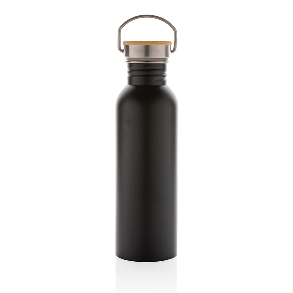 Branded Modern stainless steel bottle with bamboo lid
