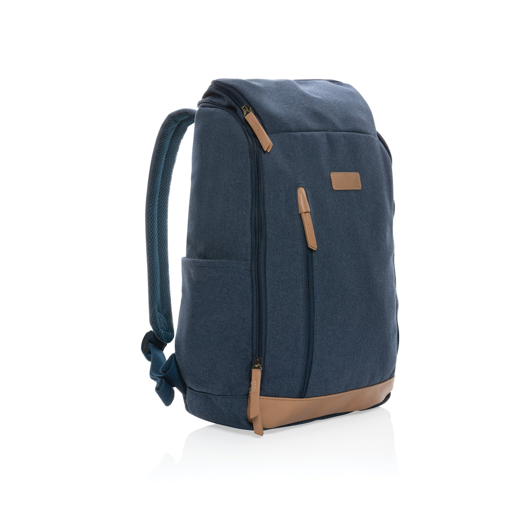 Branded Impact AWARE™ 16 oz. recycled canvas 15" laptop backpack