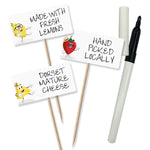 Card Food Flags with a Dry Wipe Laminated Surface.
