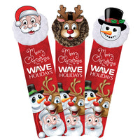 Santa, Rudolph and Snowman Mophead Bookmarks