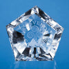 Branded 6cm Optical Crystal Facet Pentagon Paperweight