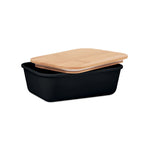 Lunch box with bamboo lid