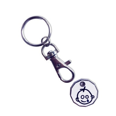 Printed Trolley Coin Keyring - GBP Pound