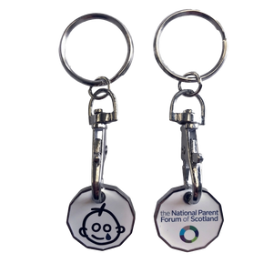 Printed Trolley Coin Keyring - GBP Pound