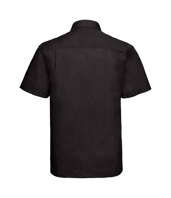 Russell Collection Short Sleeve Easy Care Poplin Shirt Black