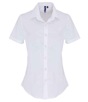 Premier Ladies Short Sleeve Stretch Fit Poplin Shirt