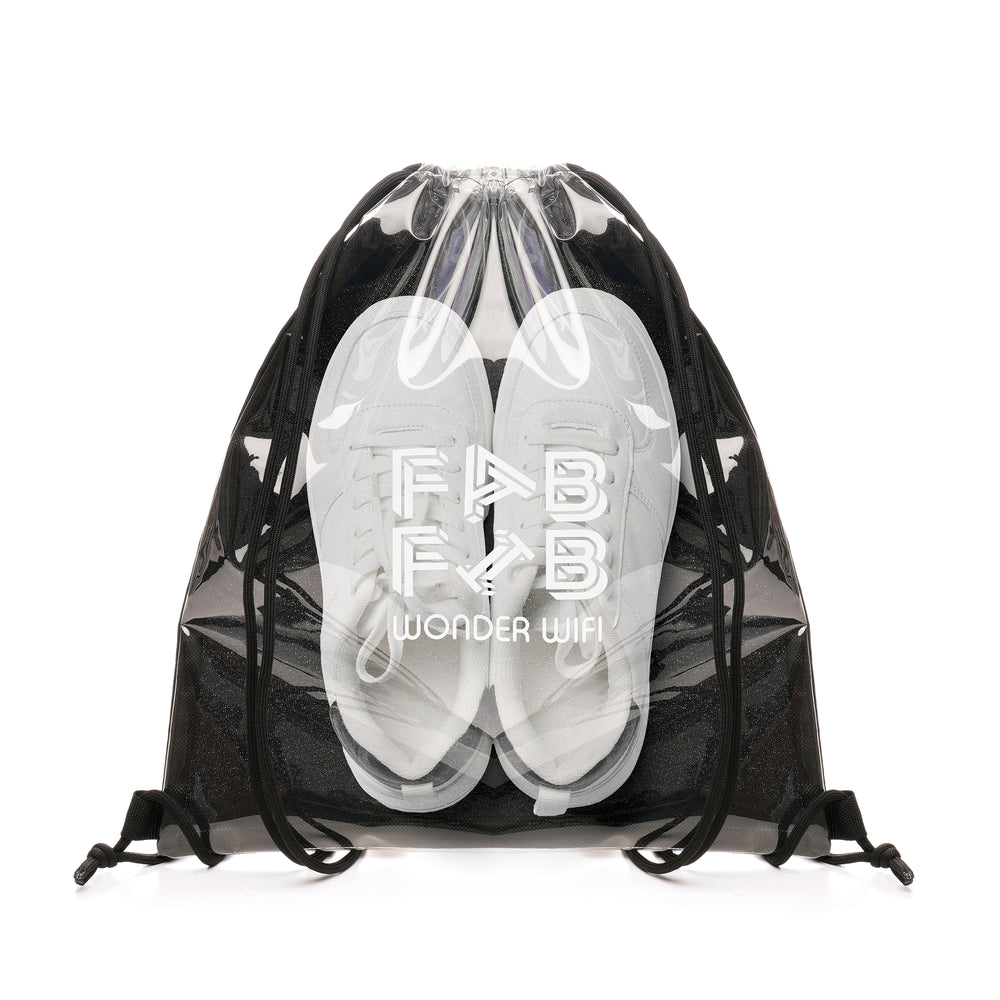 'Transparent Fabric Drawstring Bag' BLACK 600D and TPU Drawstring Bag