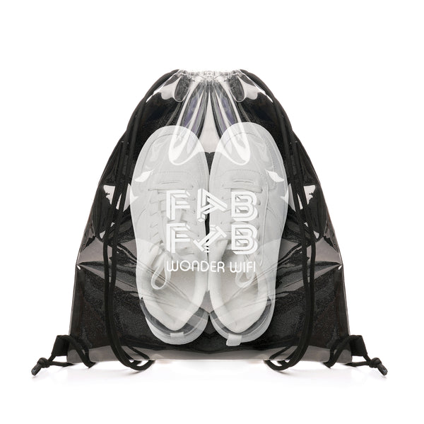 'Transparent Fabric Drawstring Bag' BLACK 600D and TPU Drawstring Bag