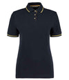 Kustom Kit Ladies St Mellion Tipped Cotton Piqué Polo Shirt Navy/Yellow