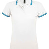 SOL'S Ladies Pasadena Tipped Cotton Piqué Polo Shirt
