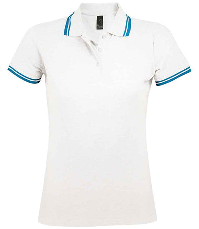 SOL'S Ladies Pasadena Tipped Cotton Piqué Polo Shirt