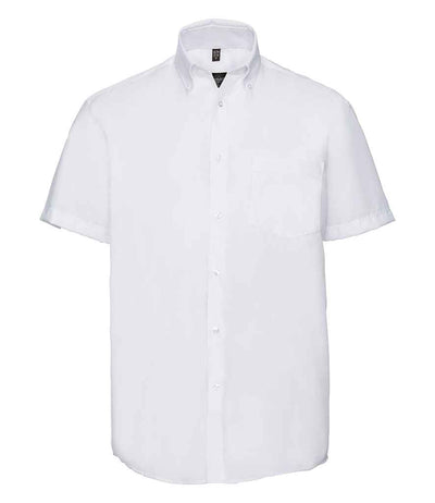 Russell Collection Short Sleeve Ultimate Non-Iron Shirt White