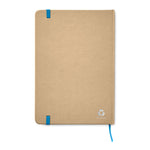 Branded A5 recycled notebook 80 lined with elastic strap