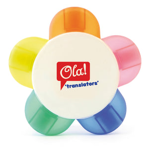 FLOWER highlighter with 5 diferent colours