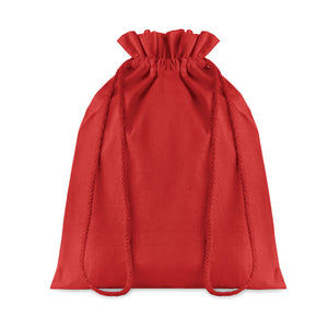 Medium Cotton draw cord bag in red