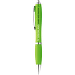 Nash ballpoint pen coloured barrel and grip in lime with branding down the barrel