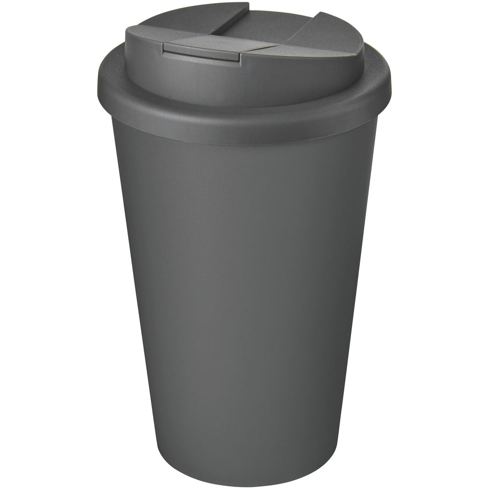 Branded Americano® Eco 350 ml recycled tumbler with spill-proof lid
