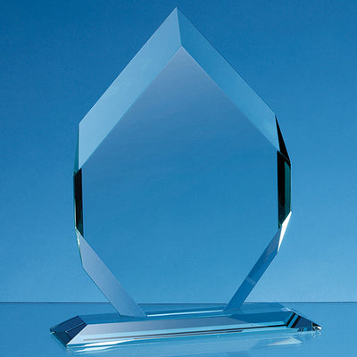 Branded 19cm x 13cm x 15mm Jade Glass Majestic Diamond Award