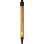 Borneo bamboo ballpoint pen with black accents and branding down the barrel