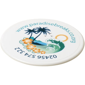 Renzo round plastic coaster - Low Minimum