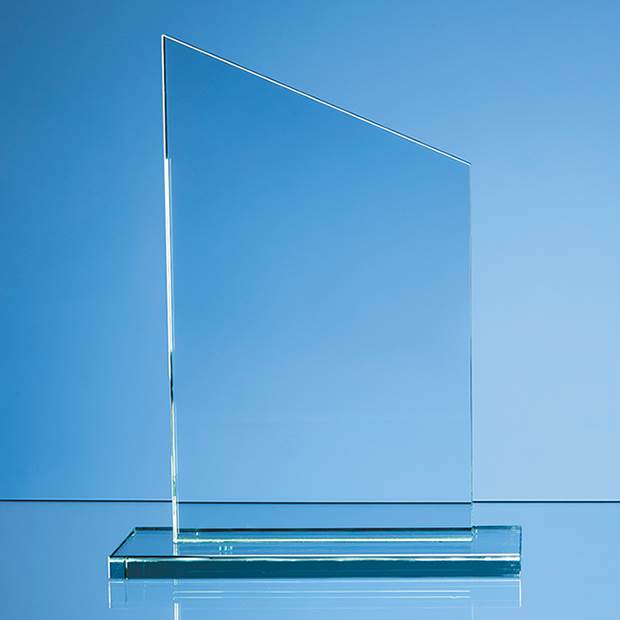 Branded 25cm x 15cm x 12mm Jade Glass Slope Award