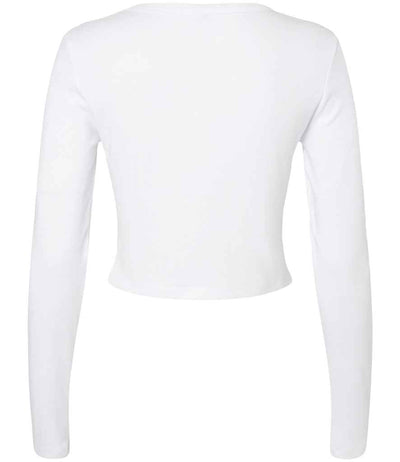 Bella Micro Rib Long Sleeve Baby T-Shirt Solid White Blend