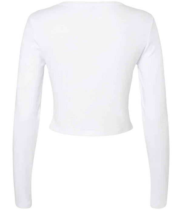 Bella Micro Rib Long Sleeve Baby T-Shirt Solid White Blend