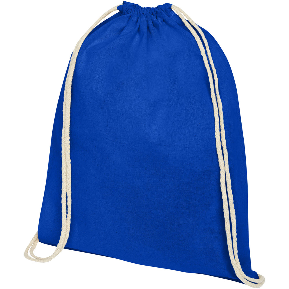 Branded Oregon 140 g/m² cotton drawstring backpack 5L