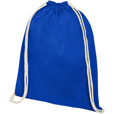 Branded Oregon 140 g/m² cotton drawstring backpack 5L