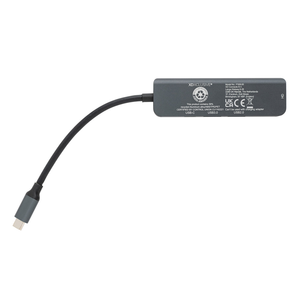 Branded Terra RCS recycled aluminum hub with HDMI input