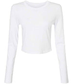 Bella Micro Rib Long Sleeve Baby T-Shirt Solid White Blend