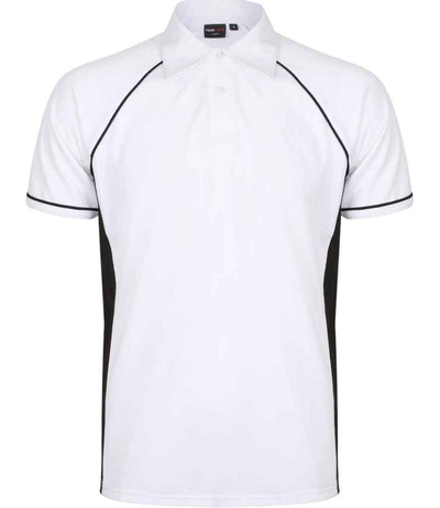 Finden + Hales Performance Piped Polo Shirt White/Black/Black
