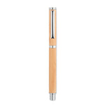 Front view of the Bamboo Gel Pen with lid on