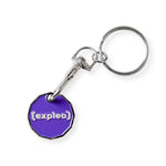Enamelled Trolley Coin Keyring - GBP Pound