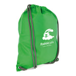 Branded 300D polyester drawstring bag with Thick cord and Side zip pocket