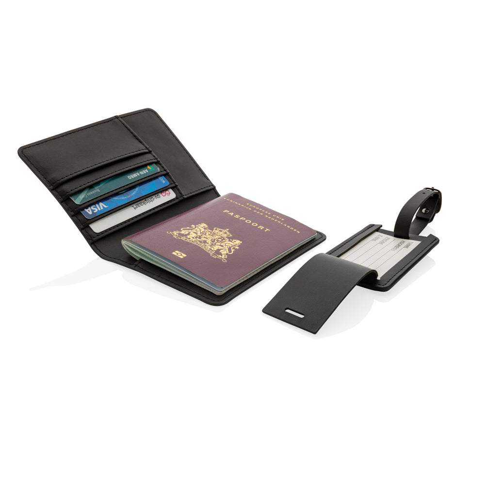 Branded Swiss Peak GRS recycled PU travel gift set