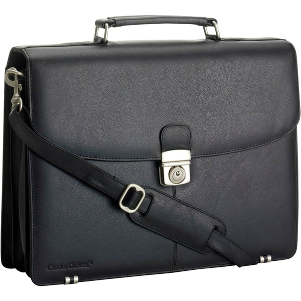 Branded Charles Dickens® leather briefcase