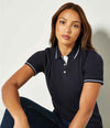 Kustom Kit Ladies St Mellion Tipped Cotton Piqué Polo Shirt Navy/White