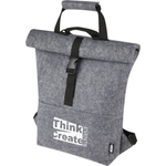 Branded Felta GRS recycled felt roll-top bike bag 13L