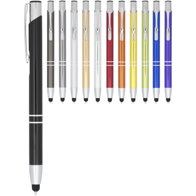 Moneta anodized aluminium click stylus ballpoint pen