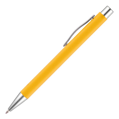 Branded TRAVIS SOFT FEEL ball pen with chrome trim