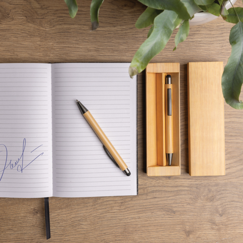 Bamboo modern pen set in box
